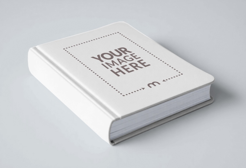 Angled Book Cover Mockup on White Background for Editorial Promotion preview image