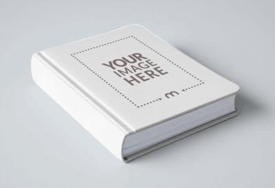 Angled Book Cover Mockup on White Background for Editorial Promotion