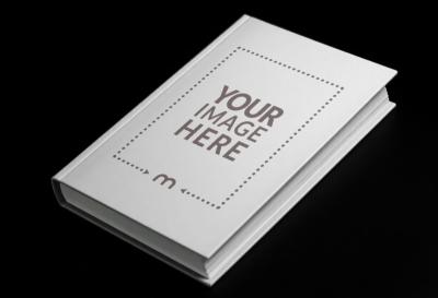 Book Cover Mockup on Dark Isolated Background