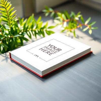 Book Cover Mockup on Outdoor Table for Book Promotion