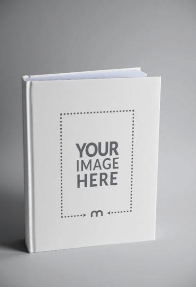 Angled Book Cover Mockup on Isolated Background
