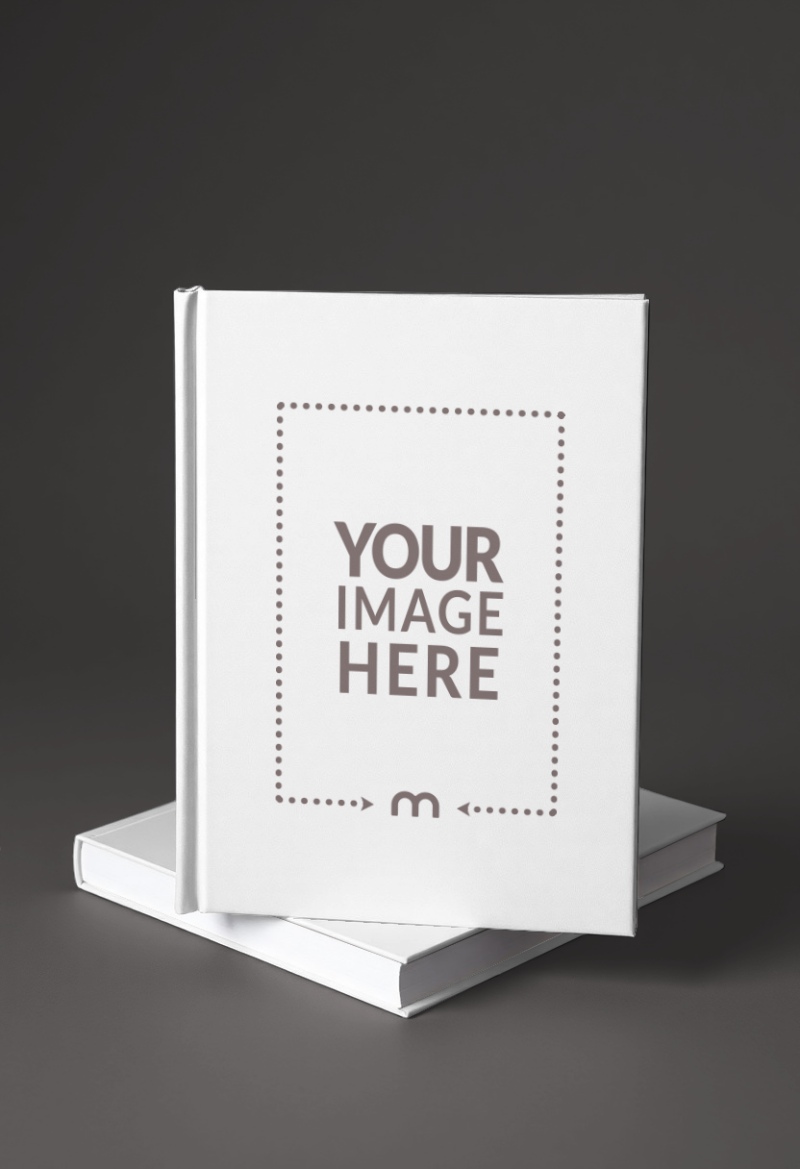 Book Cover Mockup on Stacked Books for Editorial Presentation preview image