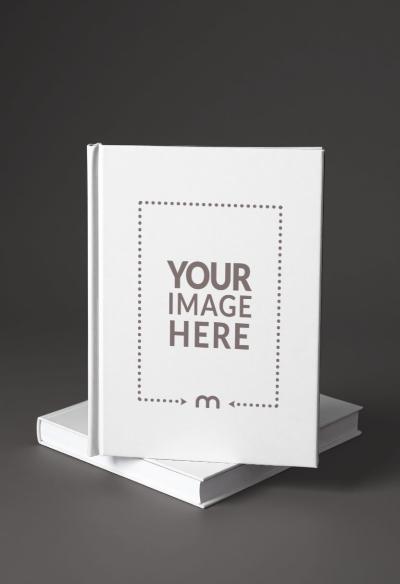Book Cover Mockup on Stacked Books for Editorial Presentation