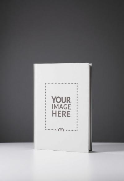 Book Cover Mockup on White Table with Dark Background