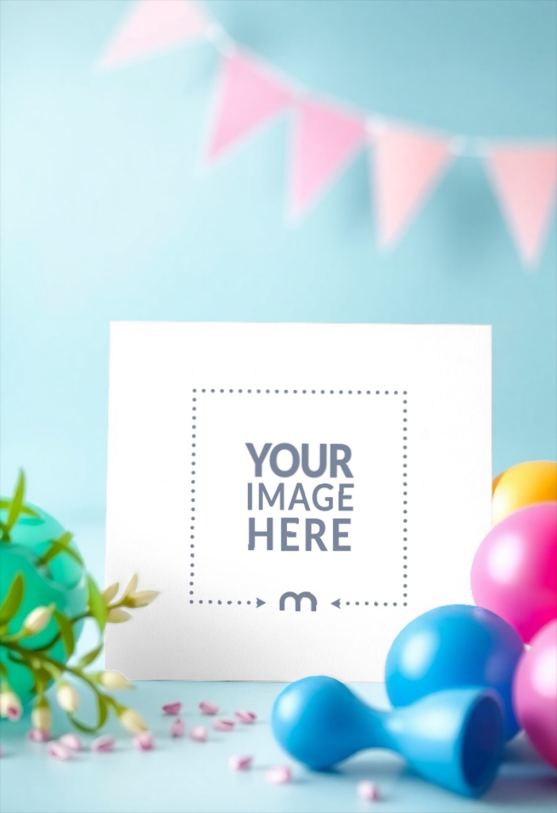 Greeting Card Mockup for Birthday Celebration preview image