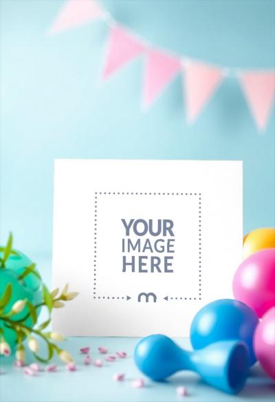 Greeting Card Mockup for Birthday Celebration