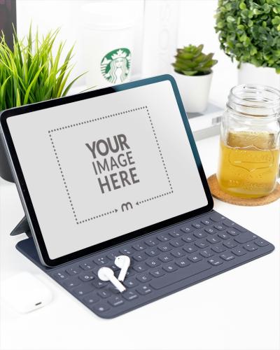iPad Mockup in Home Office for Digital Publishing Promotion