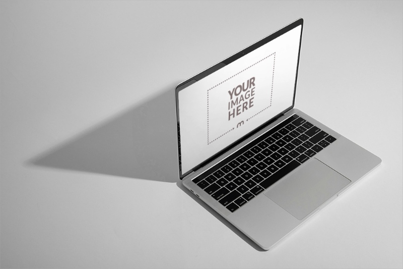 MacBook Screen Mockup with Minimal Shadow Background for Modern Ads preview image