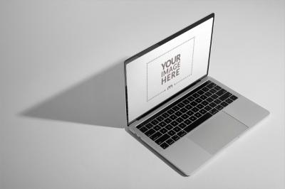 MacBook Screen Mockup with Minimal Shadow Background for Modern Ads