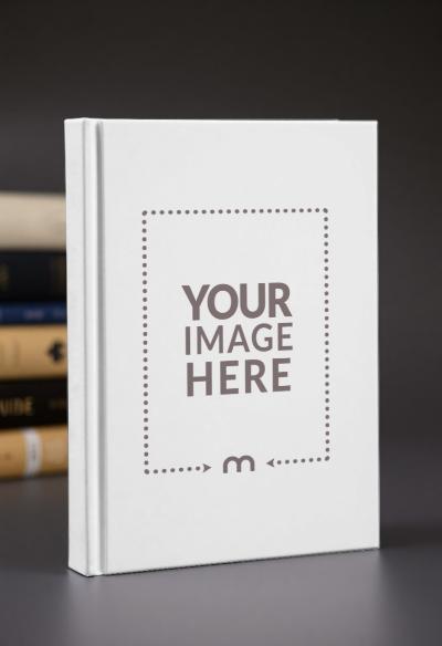 Standing Book Cover Mockup on Dark Background for Hardcover Books