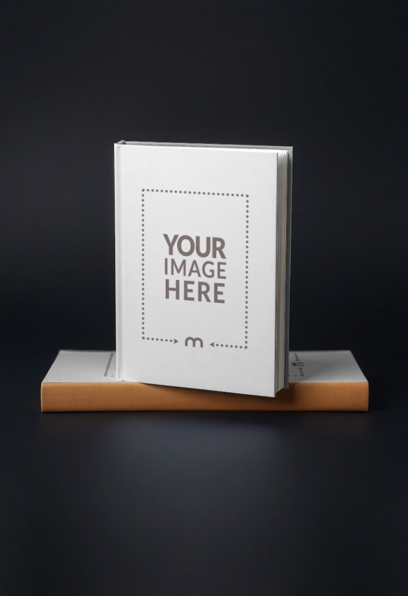 Standing Book Cover Mockup on Dark Background for Professional Writers preview image