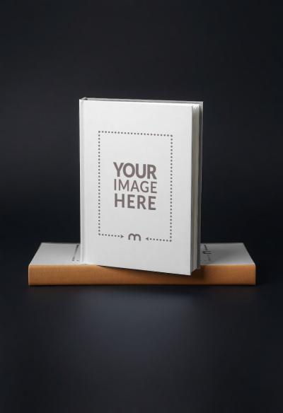 Standing Book Cover Mockup on Dark Background for Professional Writers