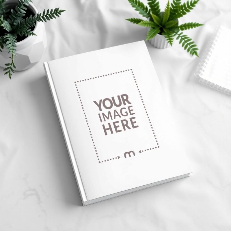 Top View Book Cover Mockup on White Background for Editorials preview image