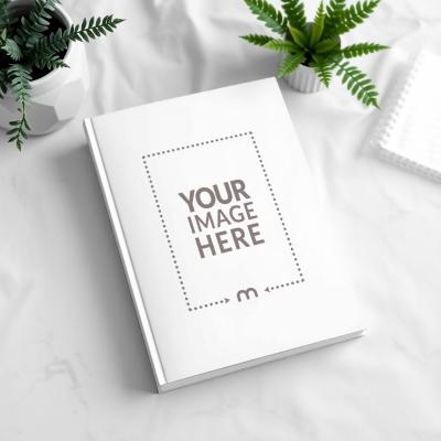Top View Book Cover Mockup on White Background for Editorials