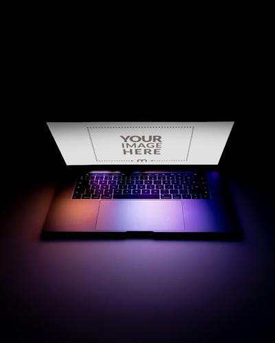 Laptop Screen Mockup with Closed Lid on Dark Background for Design Ads