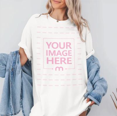Woman Showcasing T-Shirt Mockup – PSD & PNG Apparel Templates