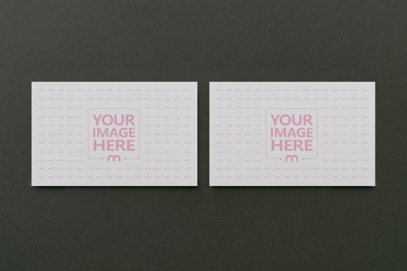 Business Card Mockup Front and Back in Green Background preview image