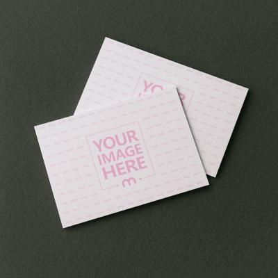 Business Card Mockup Overlapping on Green Background