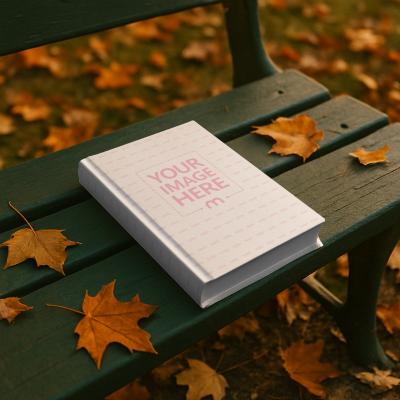 Book Cover Mockup on Park Bench for Romantic Novels