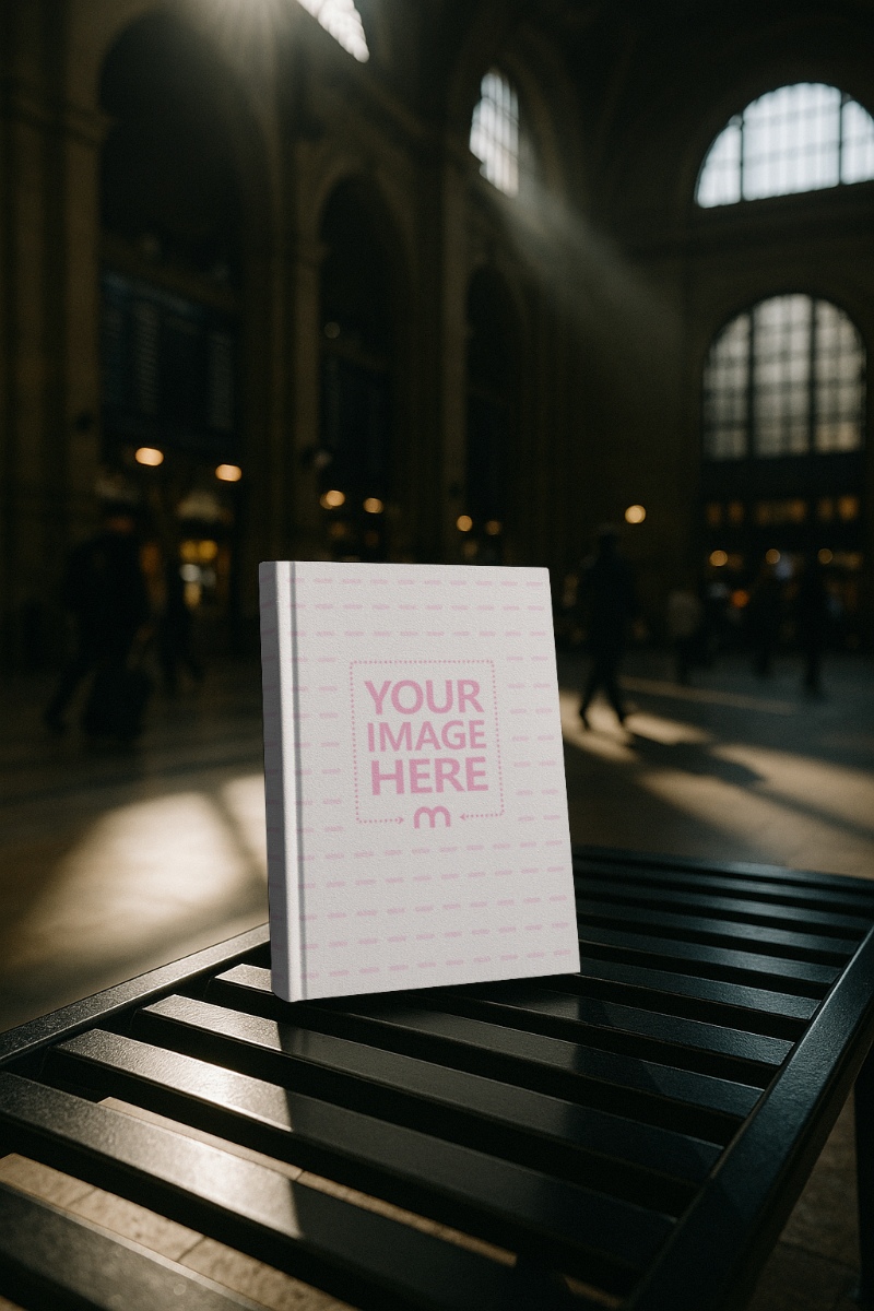 Book Cover Mockup on Iron Bench Indoors for Architectural Books preview image