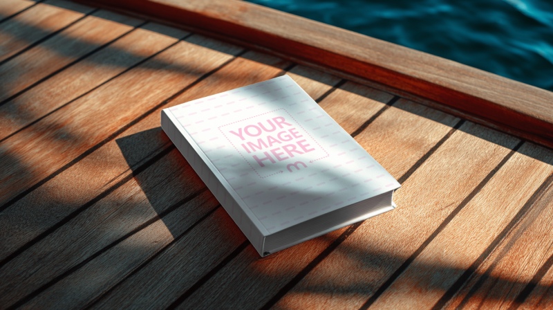 Book Cover Mockup on Wooden River Pier preview image