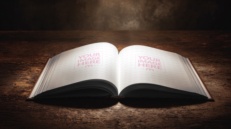 Open Book Page Mockup for Magazines and Editorial Design Preview preview image