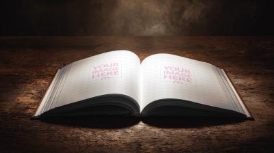 Open Book Page Mockup for Magazines and Editorial Design Preview