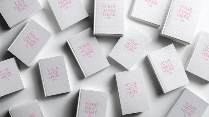 Multiple Book Covers Mockup on Editable Background for Publishers preview image