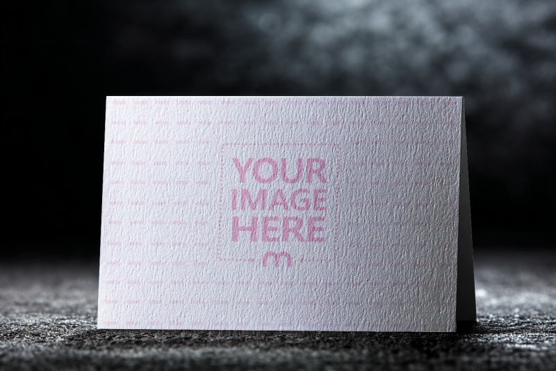 Business Card Mockup on Dark Rough Floor for Industrial Companies Branding preview image