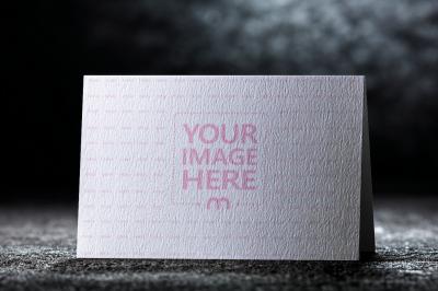 Business Card Mockup on Dark Rough Floor for Industrial Companies Branding