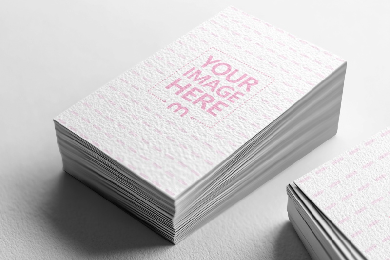 Stack of Vertical Business Cards Mockup on White Background preview image