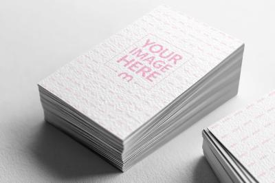 Stack of Vertical Business Cards Mockup on White Background