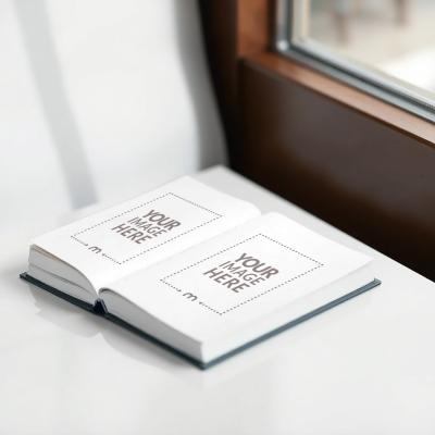 Open Book Pages Mockup in Home Aesthetic Background