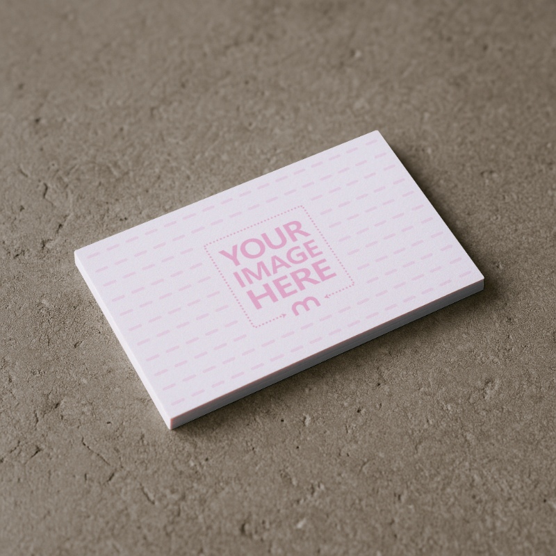 Business Card Mockup on Cement Floor for Minimalist Brand Identity preview image
