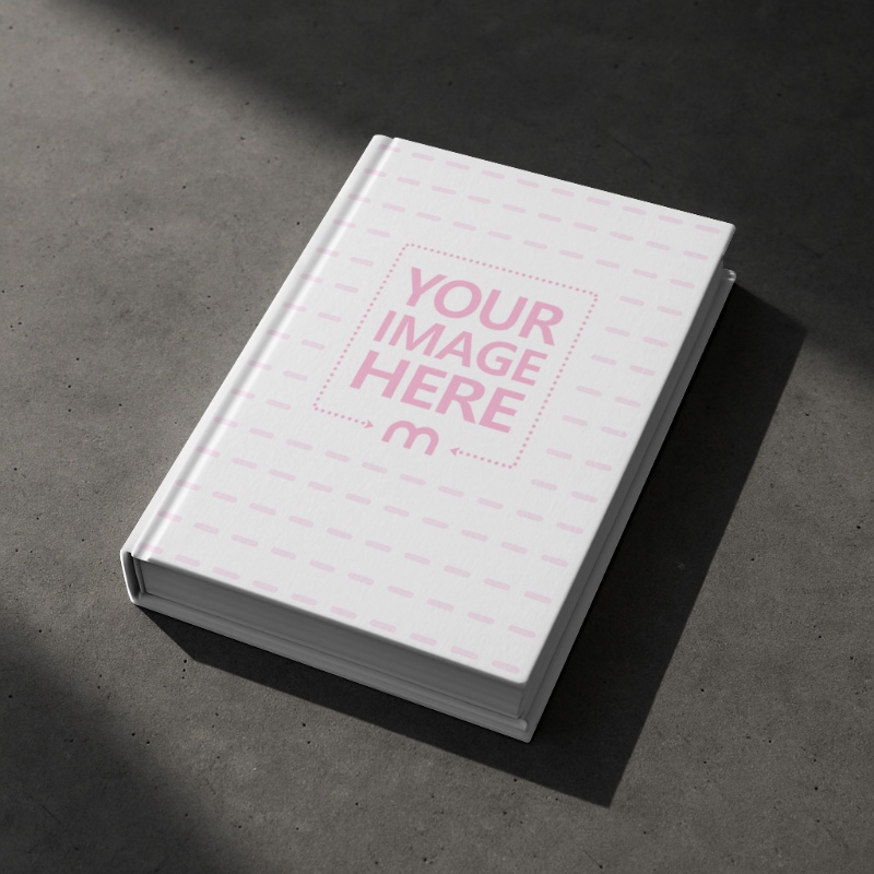 Book Cover Mockup on Dark Concrete Floor for Si Fi Books preview image