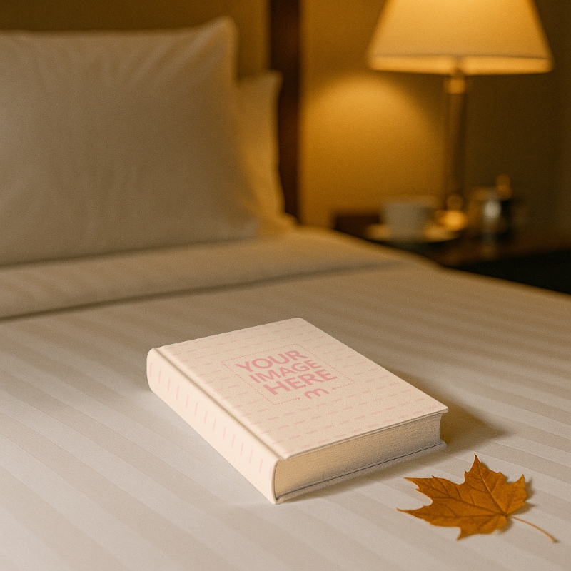 Book Cover Mockup on Bed for Romantic Novels preview image
