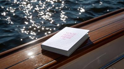 Book Cover Mockup on Pier with Ocean View