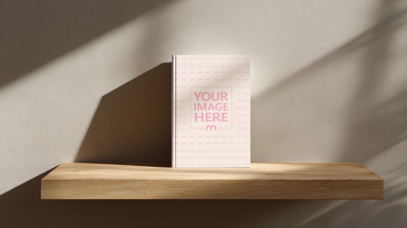 Book Cover Mockup on Hanging Wooden Table preview image