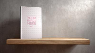 Book Cover Mockup on Hanging Wooden Table for Non-Fiction Books