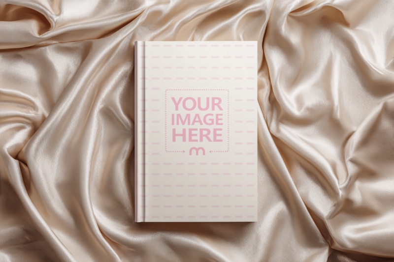 Book Cover Mockup on Beige Cloth with Soft Lightening preview image