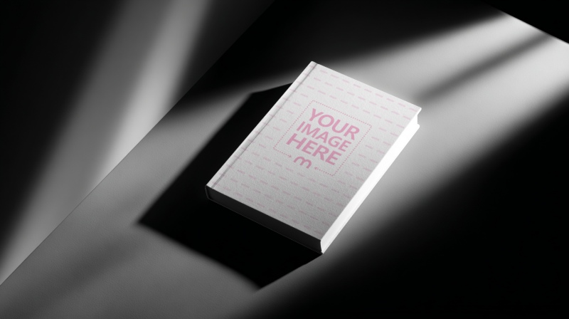 Book Cover Mockup on Dark Background with Shadows preview image