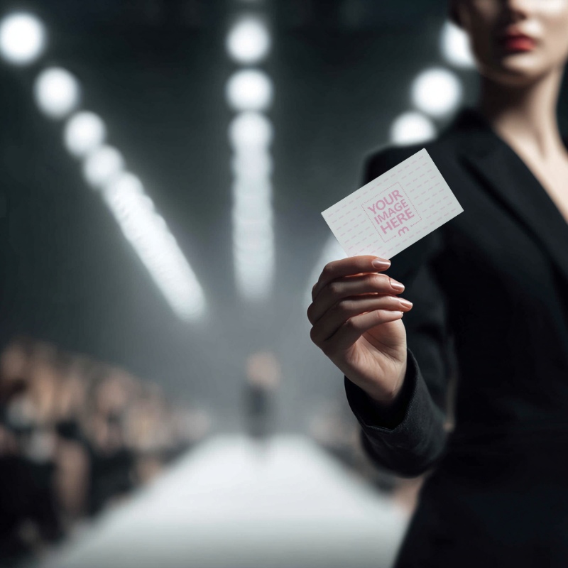 Business Card Mockup in Woman’s Hand for Fashion Brands preview image