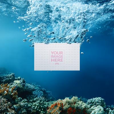 Business Card Mockup with Underwater Theme