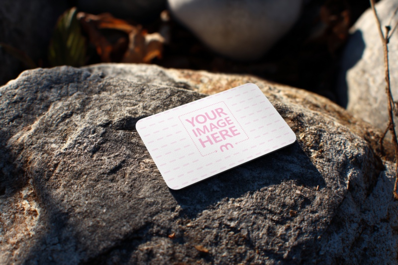 Business Card Mockup on Rock Outdoors for Sports Companies preview image