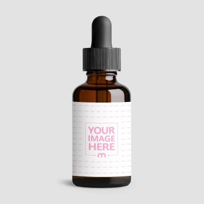 Amber Bottle Mockup – PNG & PSD with Dynamic Background
