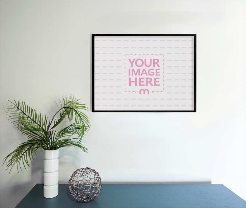 Landscape Picture Frame Mockup on Modern Home Wall Landscape Picture Frame Mockup on Modern Home Wall preview image