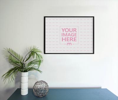 Landscape Picture Frame Mockup on Modern Home Wall
