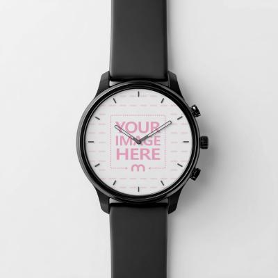Round Watch Mockup on White Background for Watch Designers
