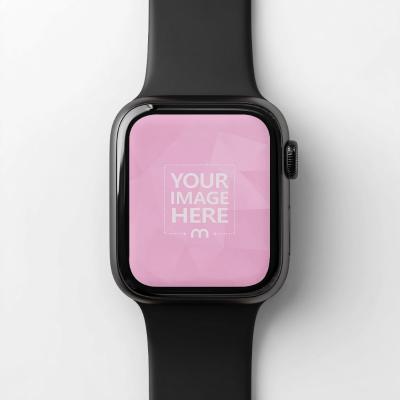 Smartwatch Mockup on White Surface for Modern UI