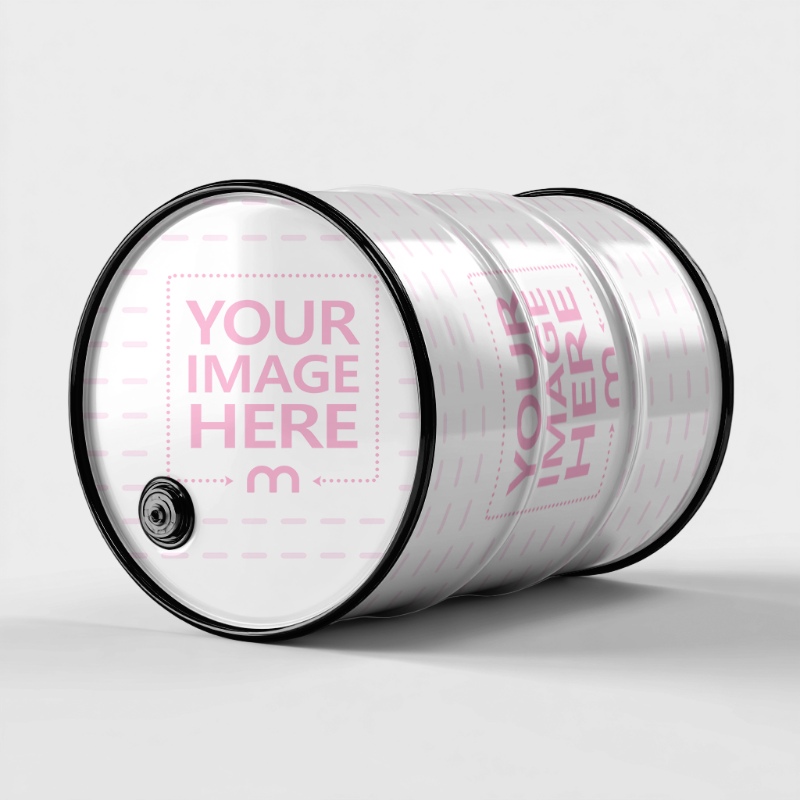 Side View Barrel Mockup on White Background preview image